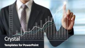  Presentation with high tech - PPT theme featuring company growth - businessman pressing high tech type background and a dark gray colored foreground