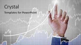  Presentation with financial - Presentation design enhanced with company growth - businessman with financial symbols coming background and a  colored foreground