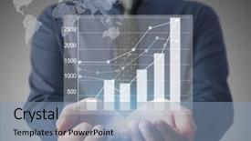  Presentation with airline financial - Colorful PPT theme enhanced with company growth - businessman with financial symbols coming backdrop and a  colored foreground