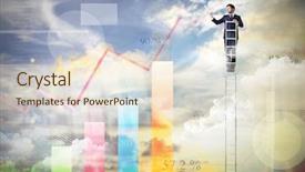  Presentation with business growth - Colorful presentation design enhanced with company growth - high business backdrop and a lemonade colored foreground