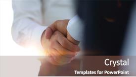  Presentation with introduction - Audience pleasing presentation consisting of company introduction - business handshake and business people backdrop and a tawny brown colored foreground