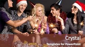  Presentation with company - PPT theme with company of attractive people having background and a tawny brown colored foreground