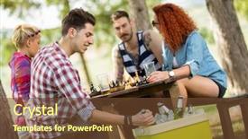  Presentation with cold beer - PPT layouts enhanced with company outings - guy on picnic in forest background and a tawny brown colored foreground