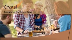  Presentation with black male female fashion - Presentation consisting of company outings - young male and female background and a coral colored foreground