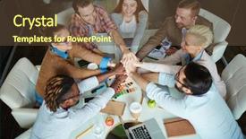  Presentation with community - PPT theme featuring company overview - business community background and a tawny brown colored foreground