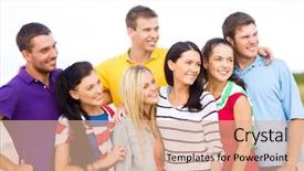  Presentation with shells beach summer holiday - PPT theme enhanced with company party - summer holidays vacation happy people background and a  colored foreground