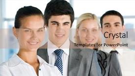  Presentation with camera - Presentation theme having company photos - photo of pretty female looking background and a coral colored foreground