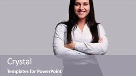  Presentation with business growth - Slides with company photos - portrait of a smiling young background and a gray colored foreground