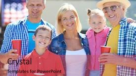  Presentation with senior couple - Presentation having company picnic - portrait of senior man background and a red colored foreground