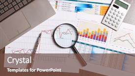  Presentation with investment - Colorful slide set enhanced with investment chart - image of a businessman workplace backdrop and a tawny brown colored foreground