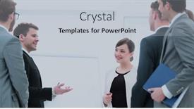  Presentation with management - Theme consisting of company's management is discussing with the business team their background and a light gray colored foreground