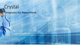  Presentation with binocular - Cool new presentation with company vision - businessman with binocular business blue backdrop and a light blue colored foreground