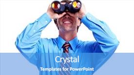 Presentation with binocular - Presentation theme consisting of company vision - executive businessman with a binocular background and a  colored foreground