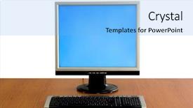  Presentation with wireless heart rate monitor - Slides enhanced with company vision - lcd display monitor background and a  colored foreground