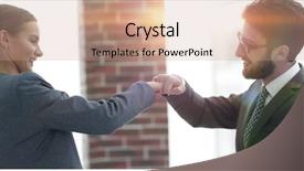  Presentation with members - Theme featuring company winner - members of the business team background and a coral colored foreground