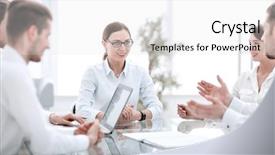  Presentation with new business ideas - Theme consisting of pr - company's specialists are discussing ideas background and a white colored foreground