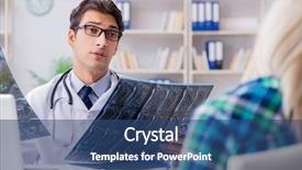  Presentation with doctor examining a newborn baby - Audience pleasing PPT theme consisting of comparative results - doctor examining x-ray images backdrop and a  colored foreground