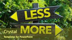  Presentation with forest - Theme enhanced with comparative results - less - more signpost background and a tawny brown colored foreground