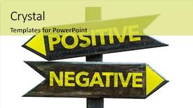  Presentation with negative - PPT layouts with comparative results - positive - negative signpost isolated background and a yellow colored foreground