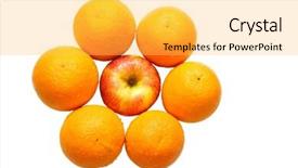  Presentation with orange peel isolated - PPT theme having compare contrast - apples and oranges isolated background and a yellow colored foreground