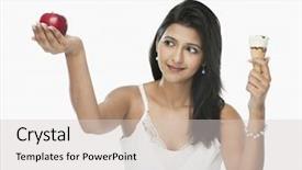  Presentation with ice cream cone - Amazing PPT theme having compare contrast - woman comparing an ice cream backdrop and a lemonade colored foreground