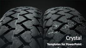  Presentation with tires - Beautiful theme featuring water grip - comparing of classical motorcycle tires backdrop and a dark gray colored foreground