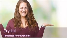  Presentation with human hands open palm up - Slide set featuring compare options - beautiful and attractive plus size background and a tawny brown colored foreground