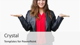  Presentation with young sing woman singing young - Theme enhanced with compare options - beautiful plus size young woman background and a  colored foreground