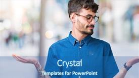  Presentation with glasses - Amazing slides having compare options - young handsome man wearing glasses backdrop and a ocean colored foreground