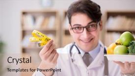  Presentation with gluten free food various pasta - PPT theme enhanced with comparing apples oranges - scientist studying nutrition in various background and a soft green colored foreground