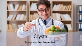  Presentation with snack gluten free food various - Theme having comparing apples oranges - scientist studying nutrition in various background and a light blue colored foreground