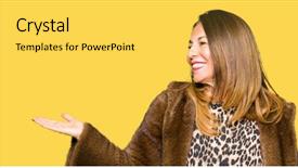  Presentation with balance heart and mind - Presentation design featuring comparisons - beautiful middle age elegant woman background and a  colored foreground