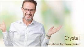  Presentation with elegant - Slide set enhanced with comparisons - handsome middle age elegant senior background and a  colored foreground