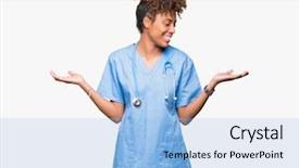  Presentation with doctor african - Audience pleasing slide set consisting of comparisons - young african american doctor woman backdrop and a  colored foreground