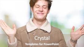  Presentation with winter - Audience pleasing presentation design consisting of comparisons - young handsome man wearing winter backdrop and a coral colored foreground