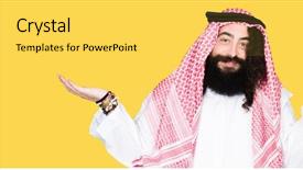  Presentation with body balance - Amazing PPT layouts having comparisons body image - arabian business man with long backdrop and a  colored foreground