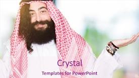  Presentation with long hair man - Colorful PPT theme enhanced with comparisons body image - arabian business man with long backdrop and a  colored foreground