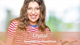  Presentation with woman hands open - Beautiful slide deck featuring comparisons body image - young beautiful woman wearing glasses backdrop and a coral colored foreground