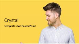  Presentation with comparison - Presentation design with comparisons body image - young handsome man smiling showing background and a  colored foreground