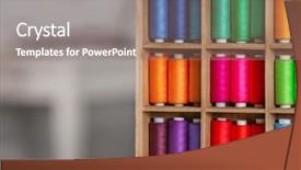  Presentation with sewing - Audience pleasing PPT theme consisting of compartments - compartment box with set backdrop and a coral colored foreground