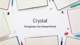  Presentation with notebook paper - Audience pleasing presentation design consisting of compas - paper notebook and school supplies backdrop and a white colored foreground