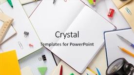  Presentation with math notebook for high school - Presentation design having compas - school accessories and open notebook background and a white colored foreground