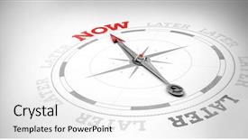  Presentation with later - Audience pleasing slide deck consisting of compass against now and later backdrop and a white colored foreground