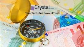  Presentation with joint venture crowdfunding money business - Beautiful presentation theme featuring compass and euro money - business backdrop and a gold colored foreground