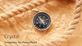  Presentation with adventure - Audience pleasing slides consisting of compass and rope in travel and adventure concept backdrop and a yellow colored foreground