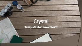  Presentation with accessories - Beautiful slides featuring compass binoculars - overhead of travelling accessories backdrop and a gray colored foreground