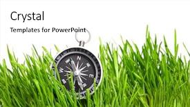  Presentation with compass - Beautiful PPT theme featuring compass in green grass backdrop and a white colored foreground