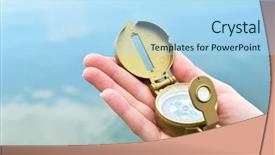  Presentation with compass - Slide deck with compass in the hand background and a light blue colored foreground