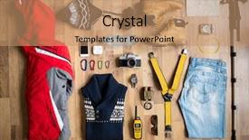  Presentation with tropical top view summer botanical - Beautiful PPT theme featuring compass mountain - table top view of hiking backdrop and a coral colored foreground