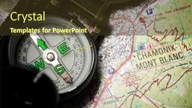  Presentation with compass map - Amazing slide deck having compass-on-a-cartographic-map backdrop and a tawny brown colored foreground